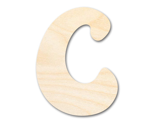 Unfinished Wood Groovy C Font Shape | DIY Craft Cutout | up to 46" DIY