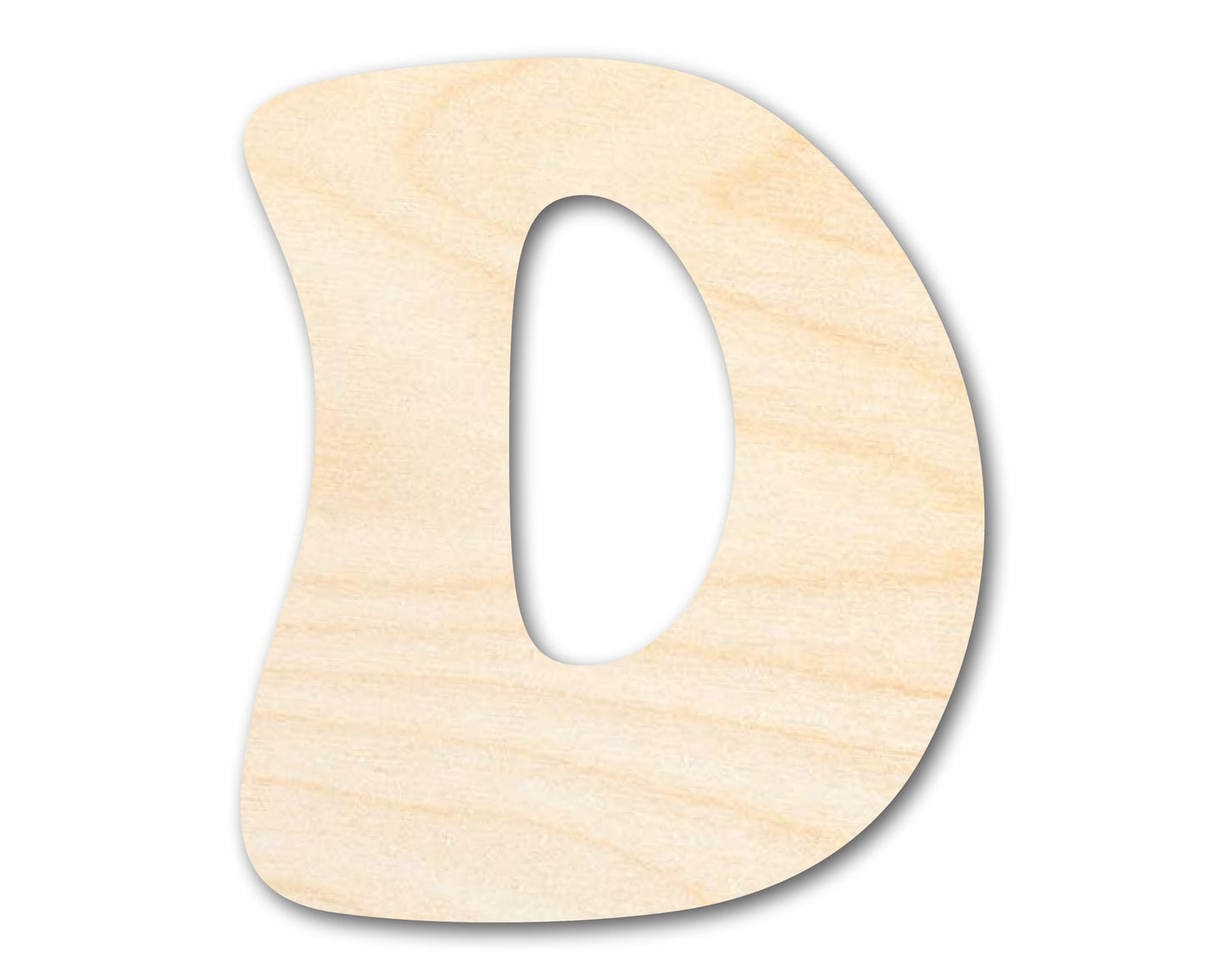 Unfinished Wood Groovy D Font Shape | DIY Craft Cutout | up to 46" DIY