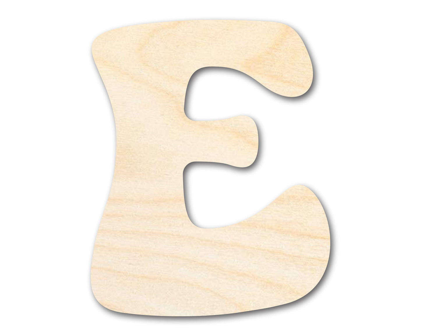 Unfinished Wood Groovy E Font Shape | DIY Craft Cutout | up to 46" DIY