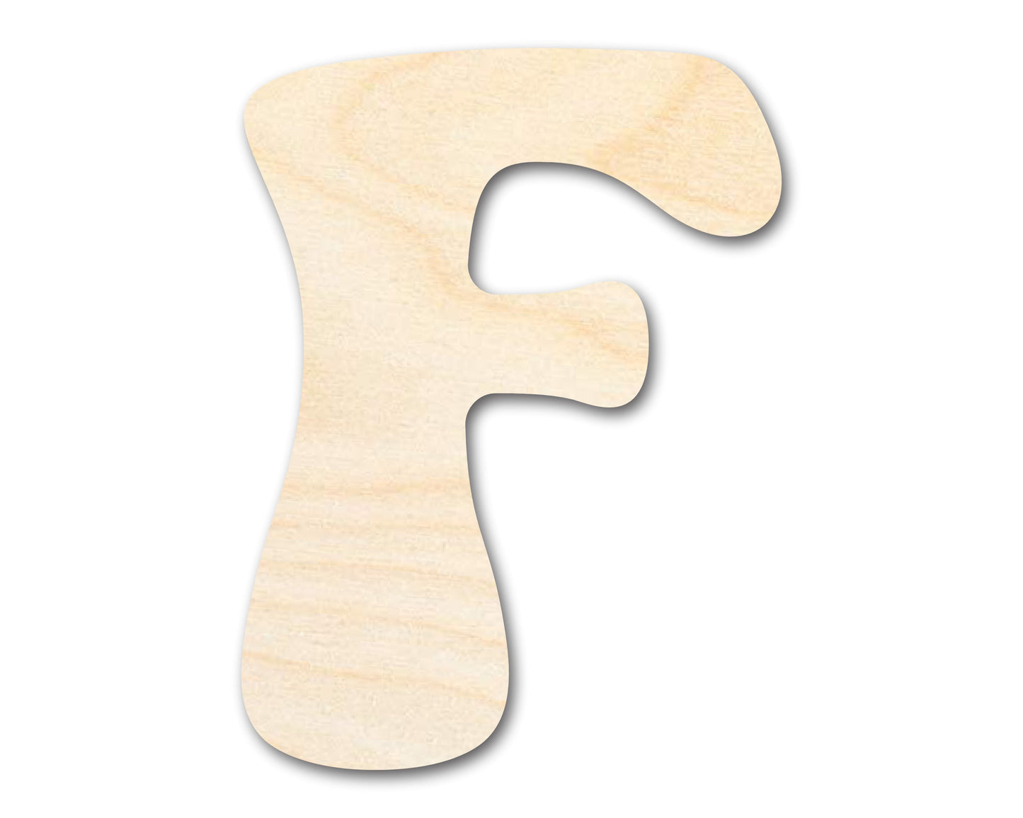 Unfinished Wood Groovy F Font Shape | DIY Craft Cutout | up to 46" DIY