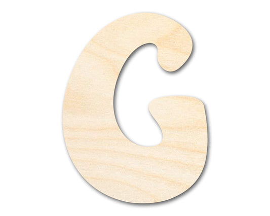 Unfinished Wood Groovy G Font Shape | DIY Craft Cutout | up to 46" DIY