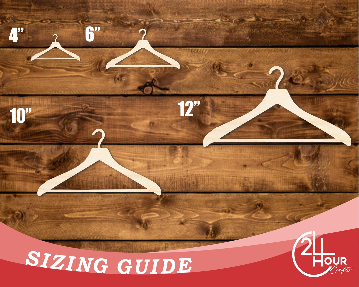 Unfinished Wood Clothes Hanger Shape | DIY Craft Cutout | up to 46" DIY