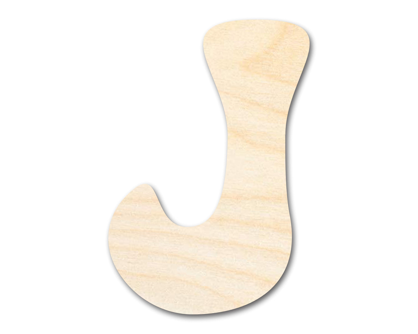 Unfinished Wood Groovy J Font Shape | DIY Craft Cutout | up to 46" DIY