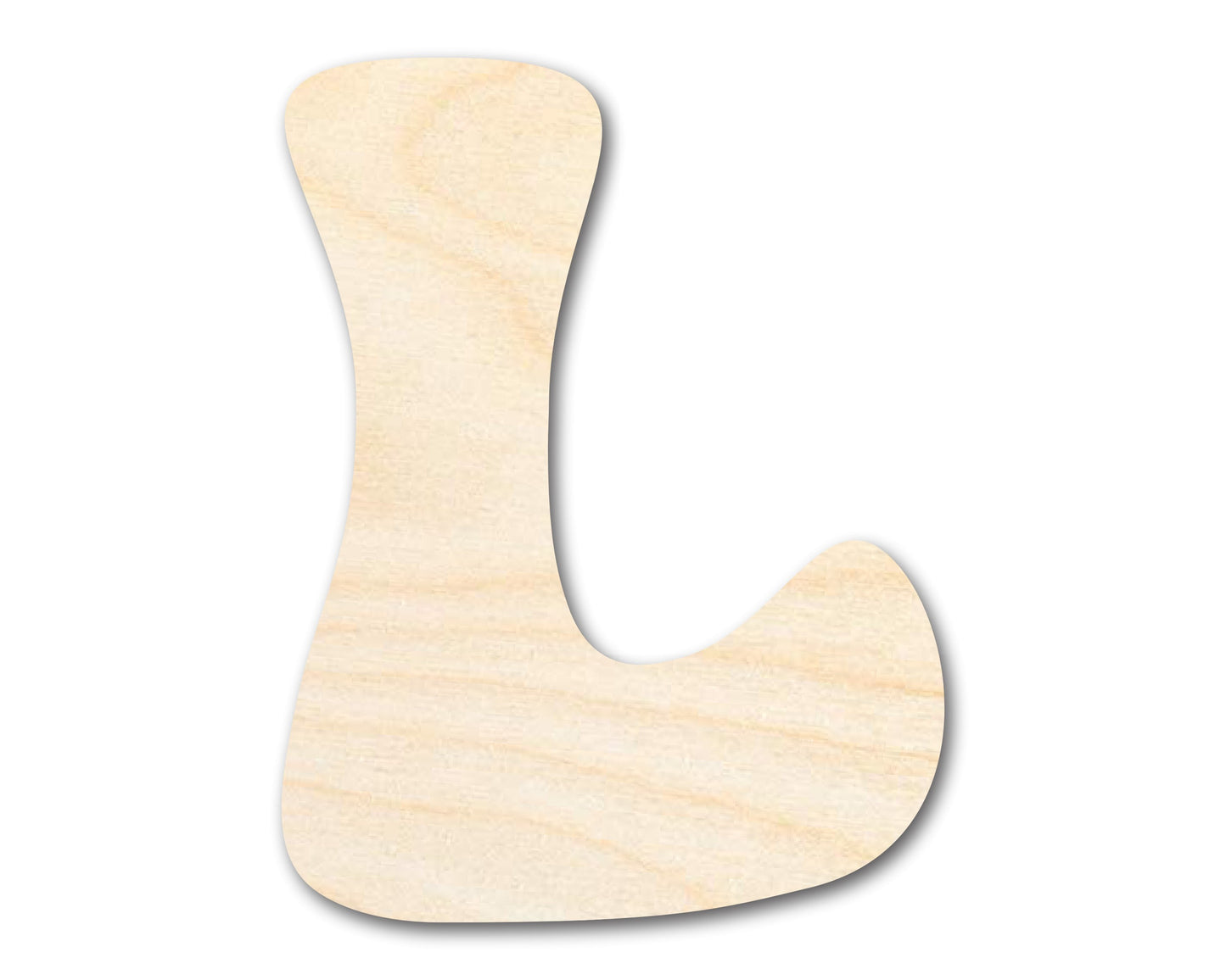 Unfinished Wood Groovy L Font Shape | DIY Craft Cutout | up to 46" DIY