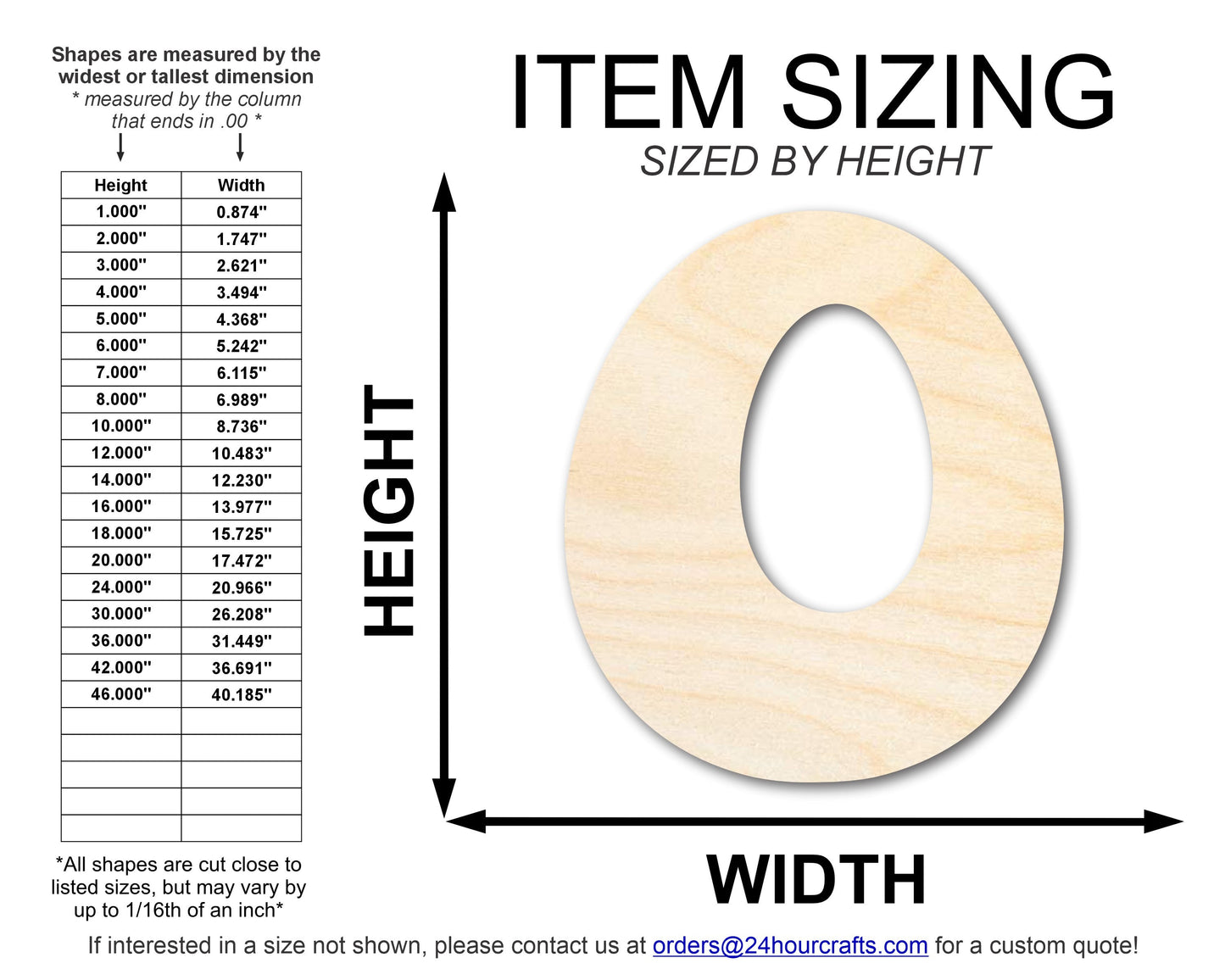 Unfinished Wood Groovy O Font Shape | DIY Craft Cutout | up to 46" DIY