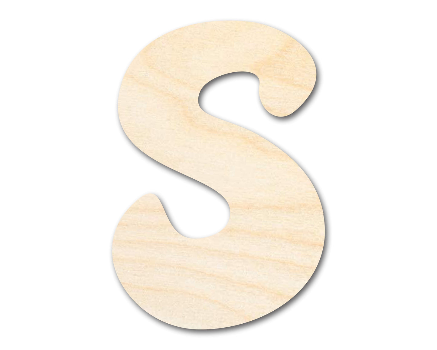 Unfinished Wood Groovy S Font Shape | DIY Craft Cutout | up to 46" DIY
