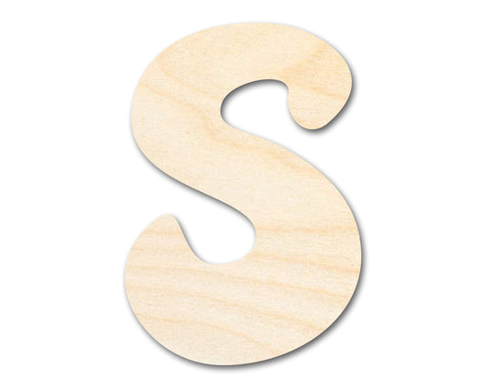 Unfinished Wood Groovy S Font Shape | DIY Craft Cutout | up to 46" DIY
