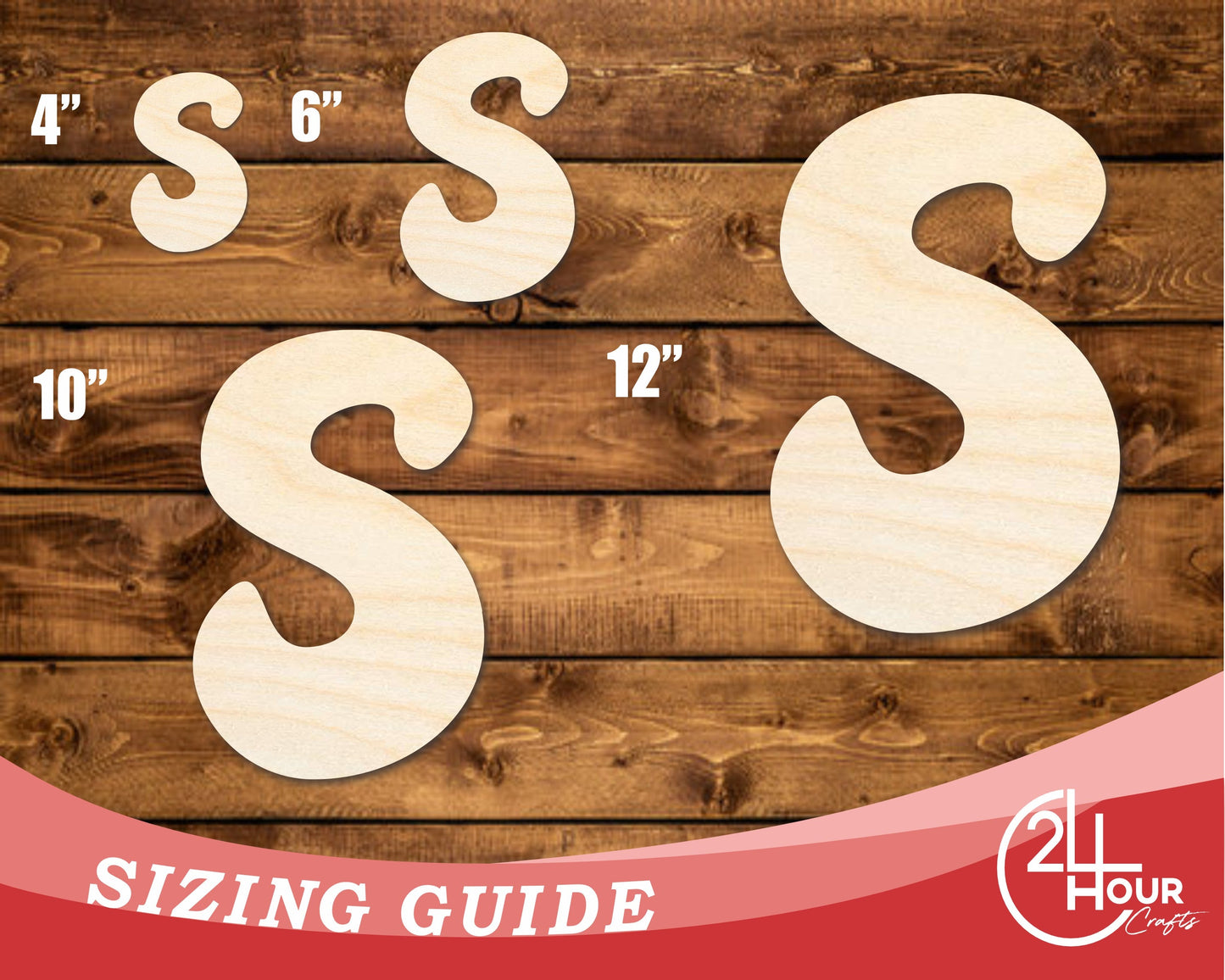 Unfinished Wood Groovy S Font Shape | DIY Craft Cutout | up to 46" DIY