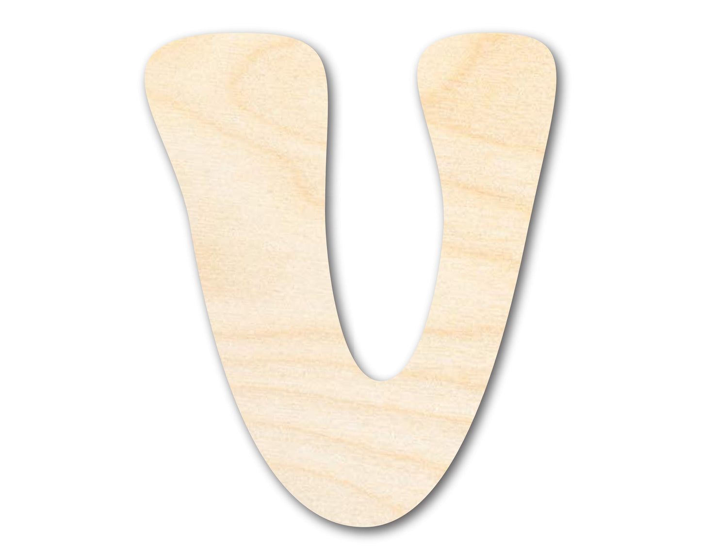 Unfinished Wood Groovy V Font Shape | DIY Craft Cutout | up to 46" DIY