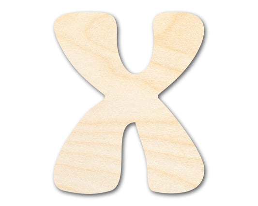Unfinished Wood Groovy X Font Shape | DIY Craft Cutout | up to 46" DIY