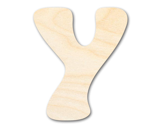 Unfinished Wood Groovy Y Font Shape | DIY Craft Cutout | up to 46" DIY