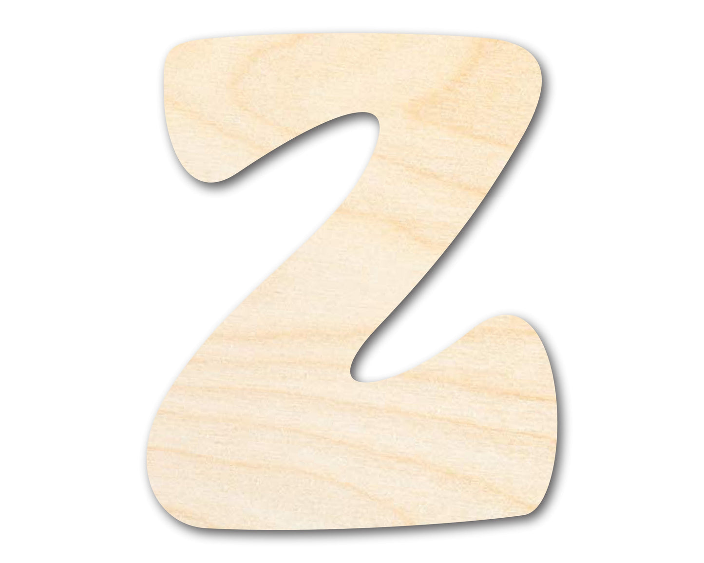 Unfinished Wood Groovy Z Font Shape | DIY Craft Cutout | up to 46" DIY