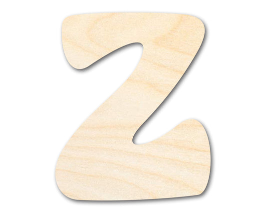 Unfinished Wood Groovy Z Font Shape | DIY Craft Cutout | up to 46" DIY