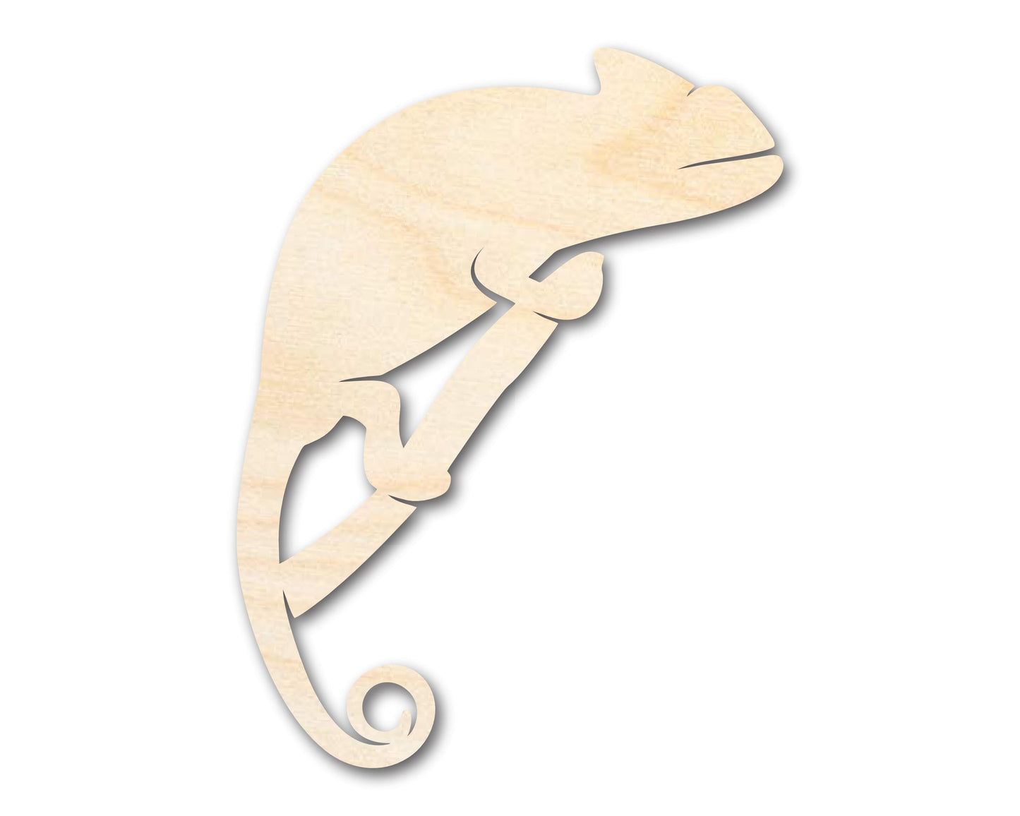 Unfinished Wood Chameleon on Branch Shape | DIY Craft Cutout | up to 46" DIY