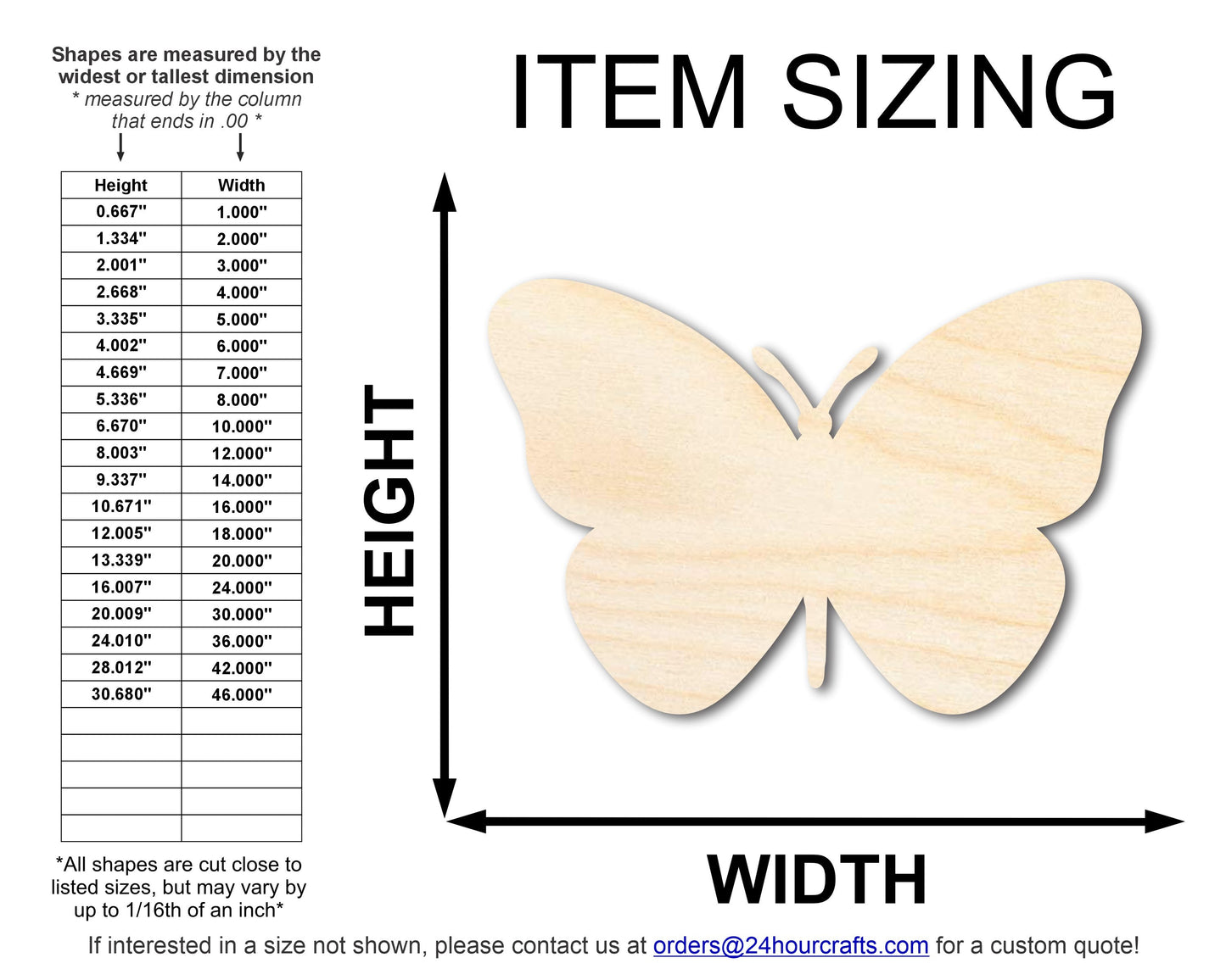 Unfinished Wood Butterfly Shape | JGrondz | DIY Craft Cutout | up to 46" DIY