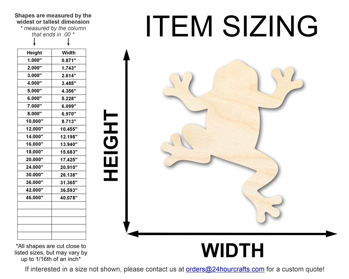 Unfinished Wood Tree Frog Climbing Shape | JGrondz | DIY Craft Cutout | up to 46" DIY