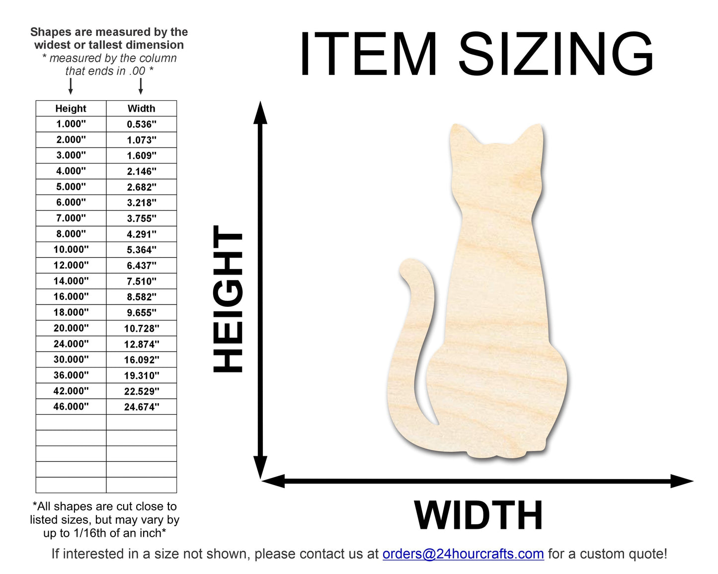 Unfinished Wood Cat Sitting Shape | JGrondz | DIY Craft Cutout | up to 46" DIY