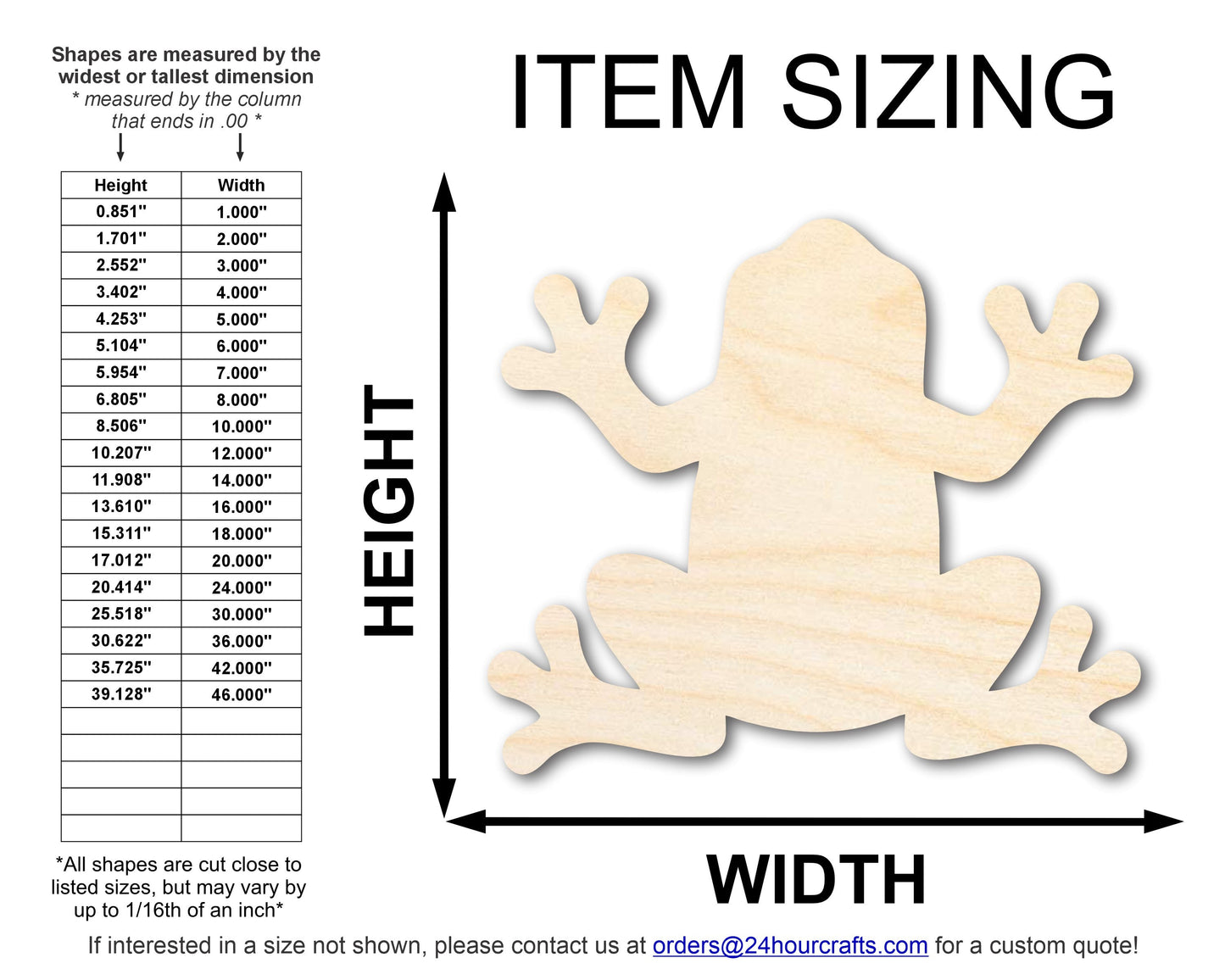 Unfinished Wood Tree Frog Shape | JGrondz | DIY Craft Cutout | up to 46" DIY