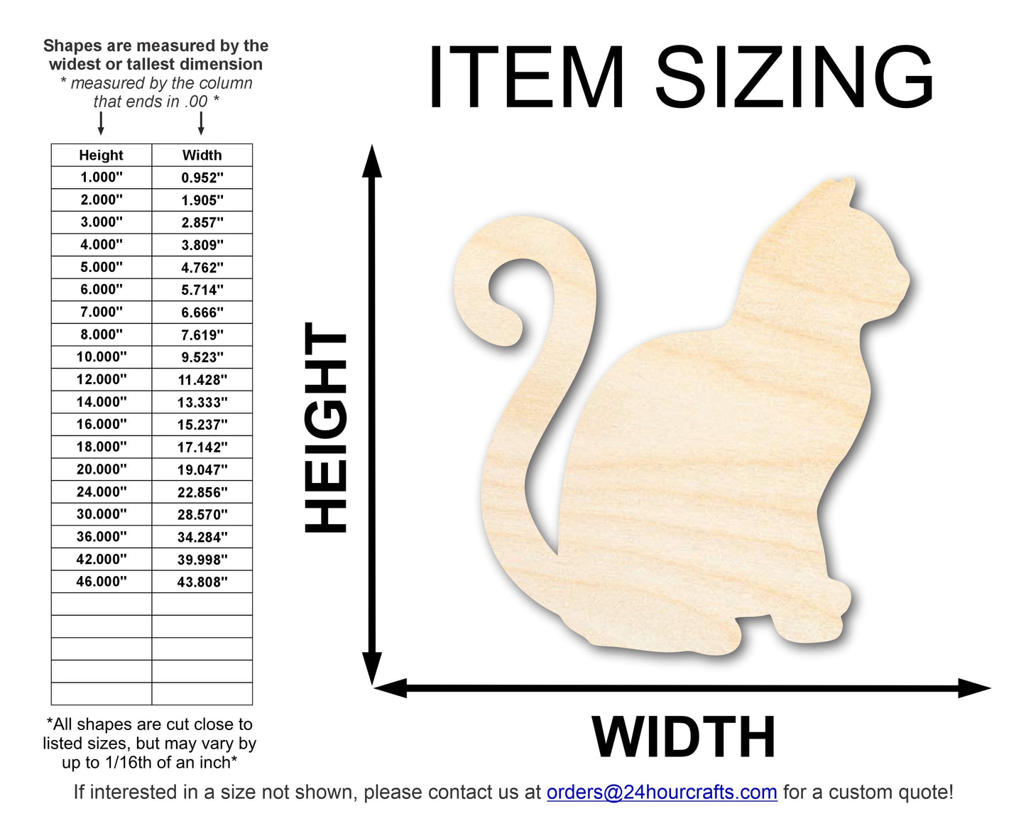 Unfinished Wood Cat Shape | JGrondz | DIY Craft Cutout | up to 46" DIY