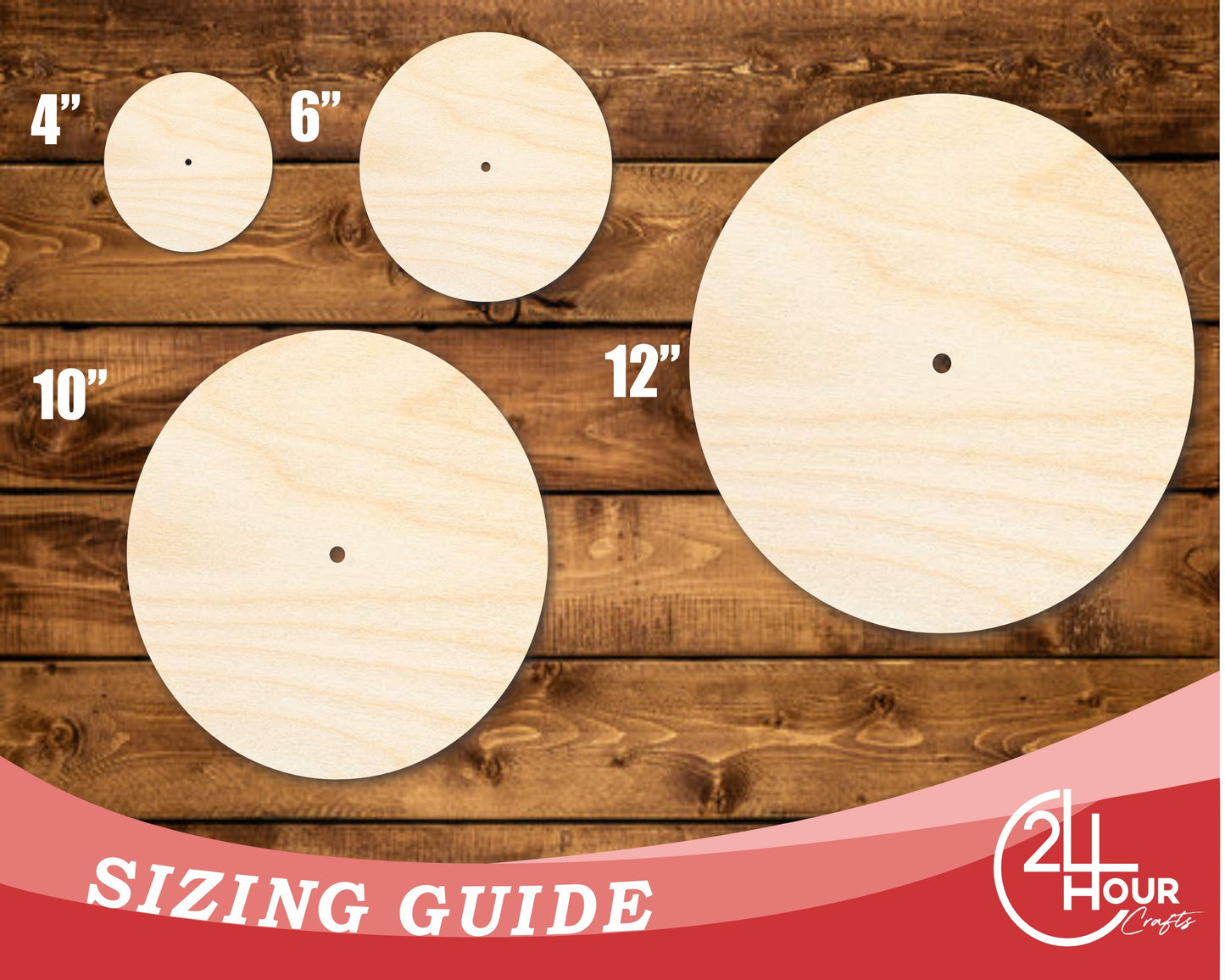 Unfinished Wood JGrondz Clock Circle Shape | JGrondz | 10" Circle | 1/2" Thick | Pre-Drilled Hole