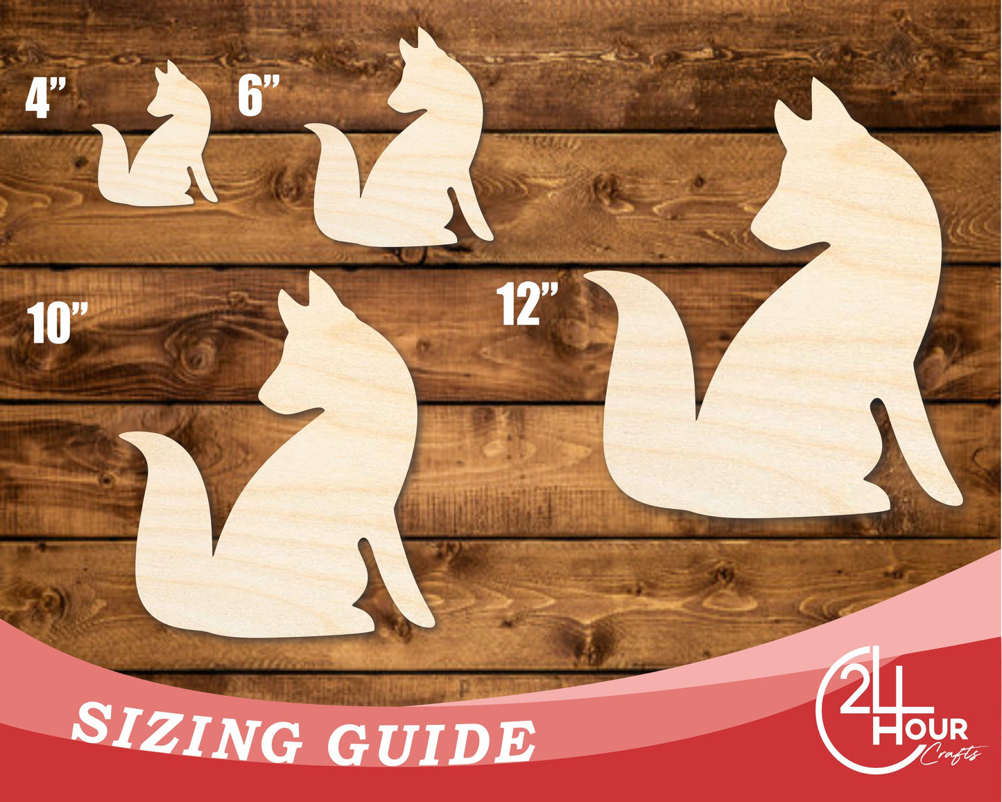 Unfinished Wood Fox Sitting Shape | JGrondz | DIY Craft Cutout | up to 46" DIY