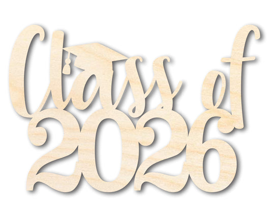 Unfinished Wood Class of 2026 Shape | DIY Craft Cutout | up to 46" DIY