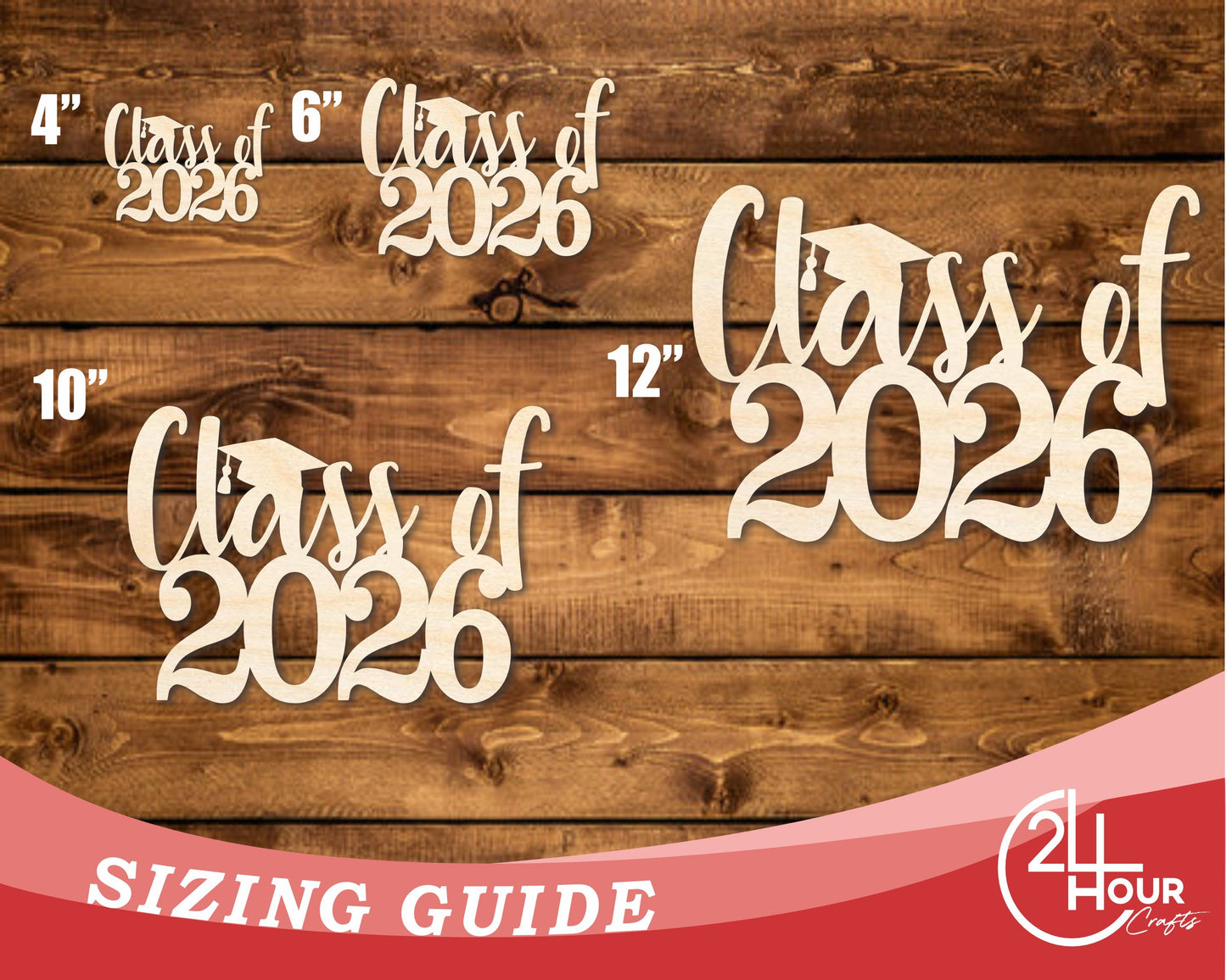 Unfinished Wood Class of 2026 Shape | DIY Craft Cutout | up to 46" DIY