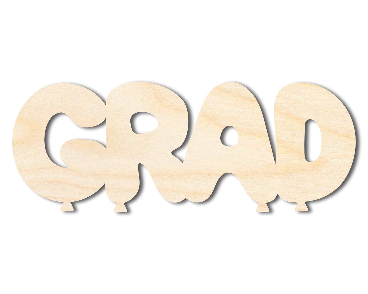 Unfinished Wood Grad Balloons Shape | DIY Craft Cutout | up to 46" DIY