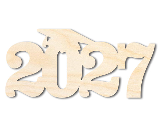 Unfinished Wood 2027 Grad Cap Shape | DIY Craft Cutout | up to 46" DIY