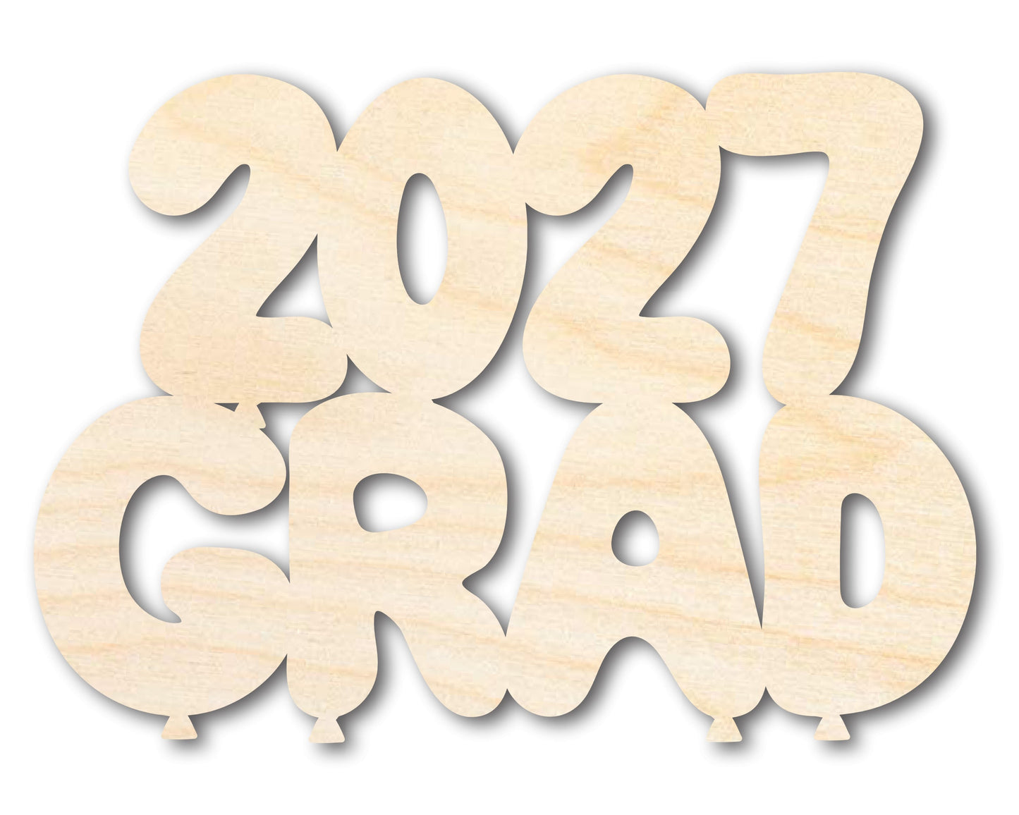 Unfinished Wood 2027 Grad Shape | DIY Craft Cutout | up to 46" DIY