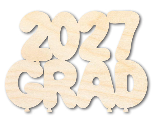 Unfinished Wood 2027 Grad Shape | DIY Craft Cutout | up to 46" DIY