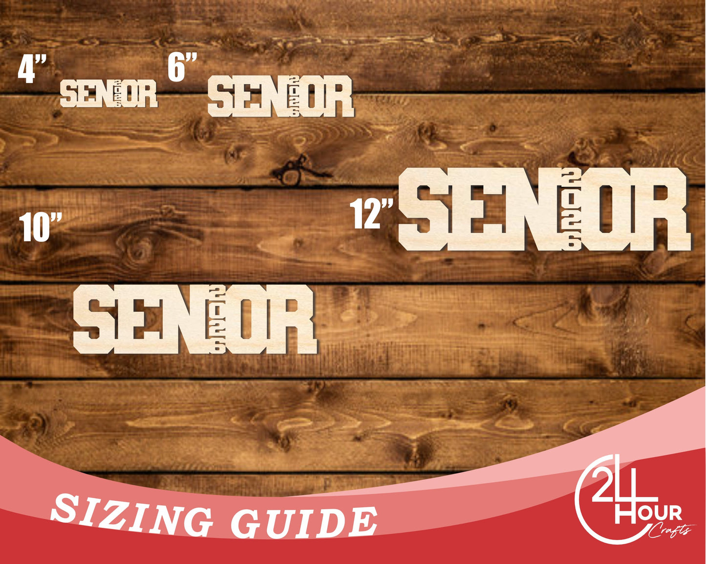 Unfinished Wood 2026 Senior Shape | DIY Craft Cutout | up to 46" DIY