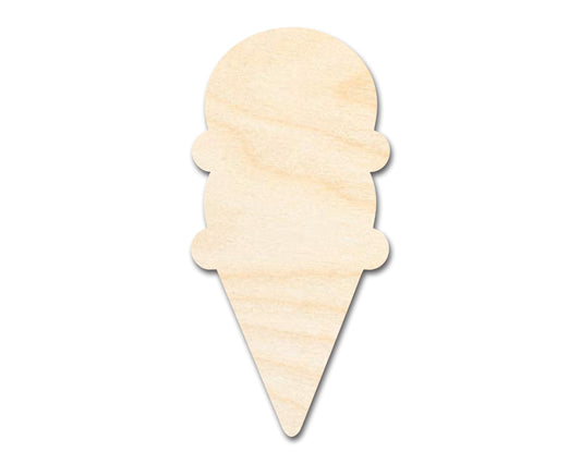 Unfinished Wood Double Scoop Ice Cream Shape | DIY Craft Cutout | up to 46" DIY