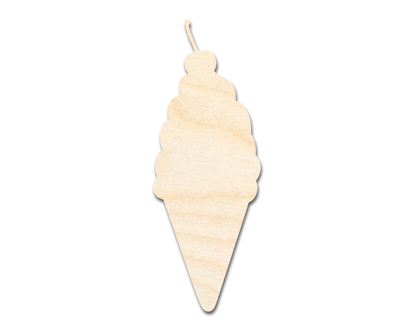 Unfinished Wood Ice Cream with Cherry Shape | DIY Craft Cutout | up to 46" DIY