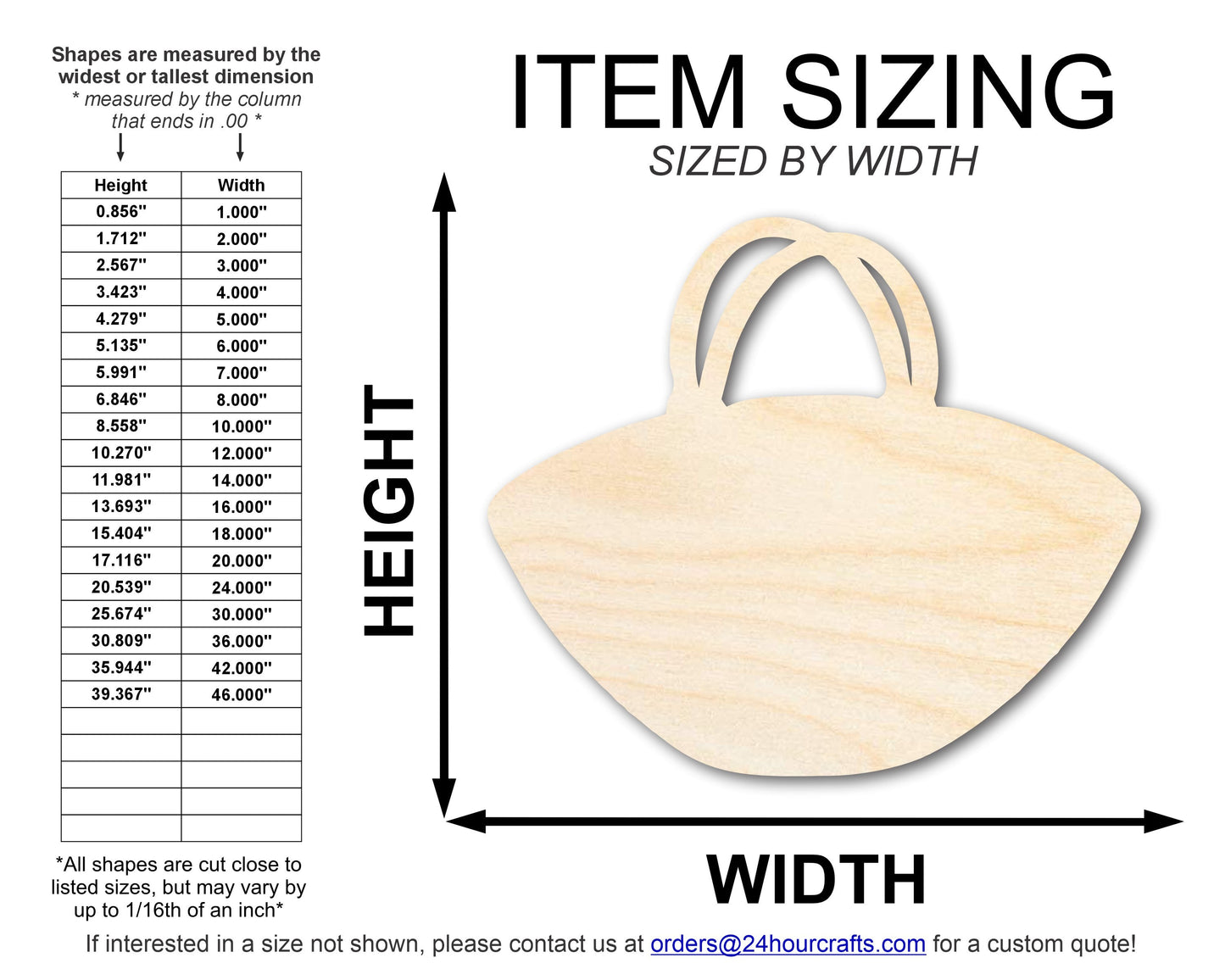 Unfinished Wood Purse Shape | DIY Craft Cutout | up to 46" DIY