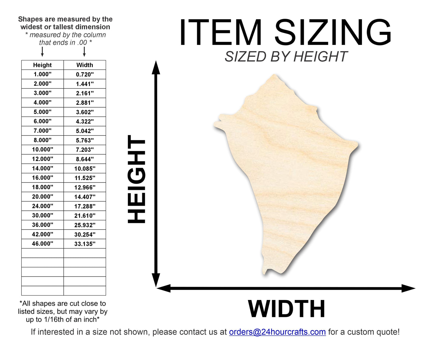 Unfinished Wood Conch Shell Shape | DIY Craft Cutout | up to 46" DIY