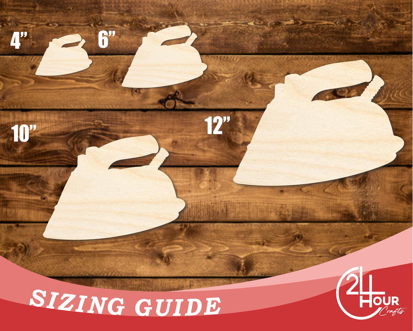Unfinished Wood Clothing Iron Shape | DIY Craft Cutout | up to 46" DIY