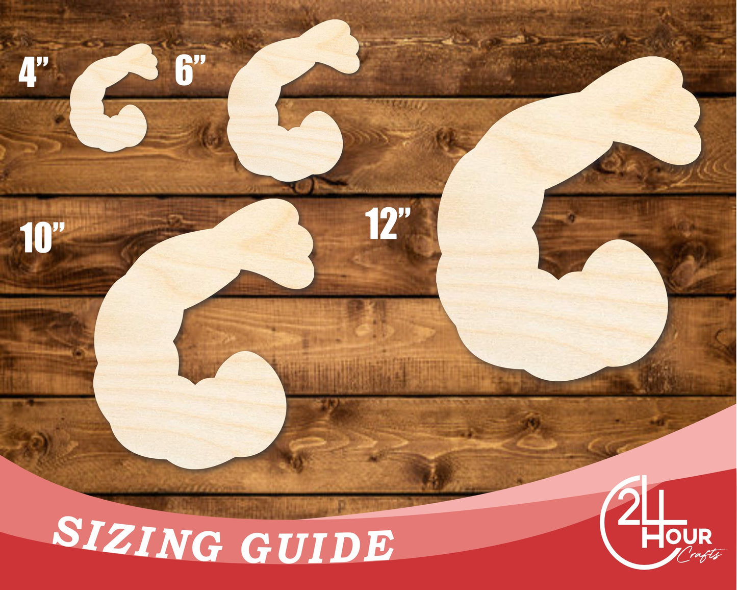 Unfinished Wood Cooked Shrimp Shape | DIY Craft Cutout | up to 46" DIY