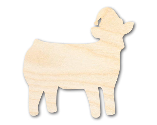 Unfinished Wood Cow With Santa Hat Shape | DIY Craft Cutout | up to 46" DIY