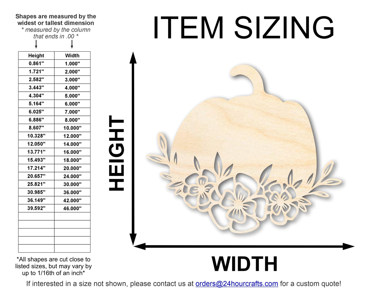 Unfinished Wood Floral Pumpkin Shape | JGrondz | DIY Craft Cutout | up to 46" DIY