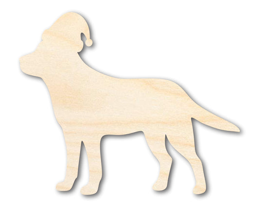 Unfinished Wood Lab With Santa Hat Shape | DIY Craft Cutout | up to 46" DIY