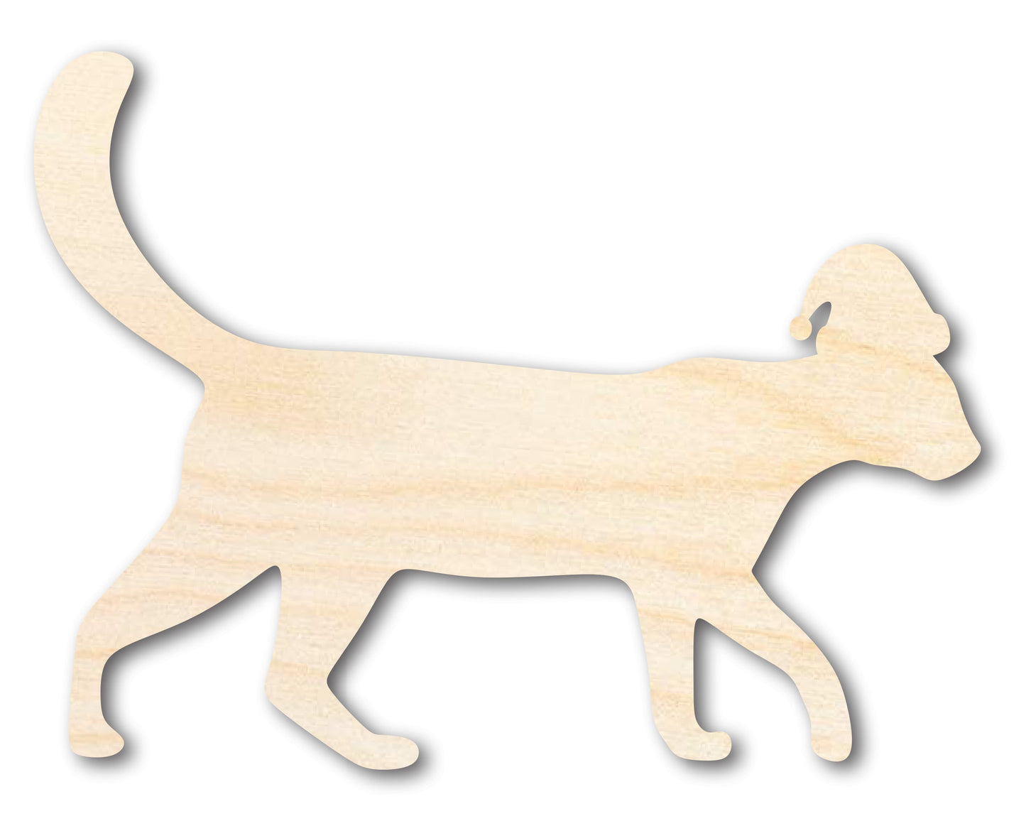 Unfinished Wood Cat With Santa Hat Shape | DIY Craft Cutout | up to 46" DIY