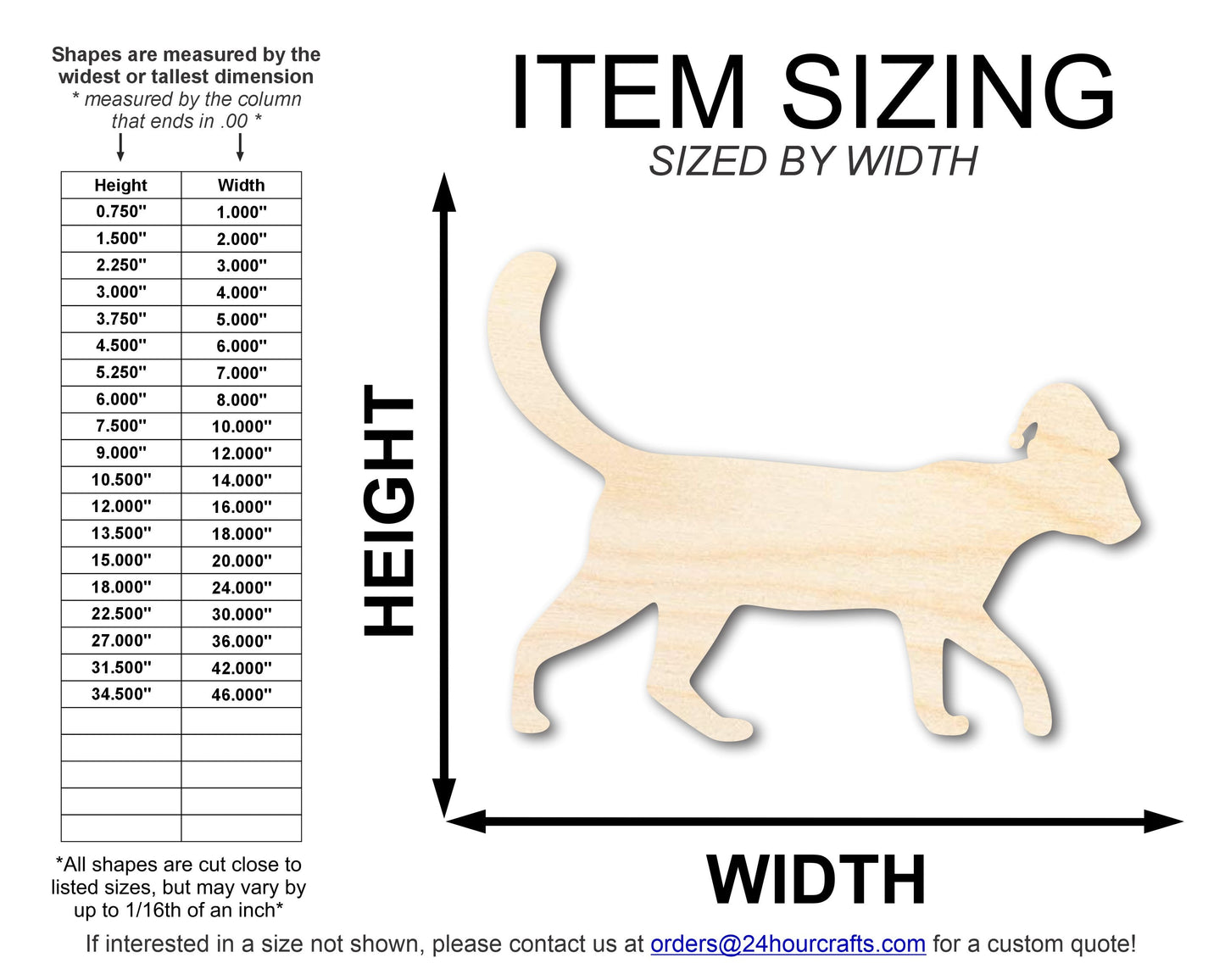 Unfinished Wood Cat With Santa Hat Shape | DIY Craft Cutout | up to 46" DIY