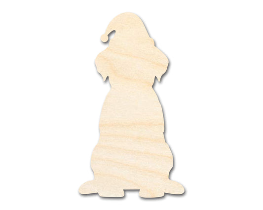 Unfinished Wood Puppy With Santa Hat Shape | DIY Craft Cutout | up to 46" DIY