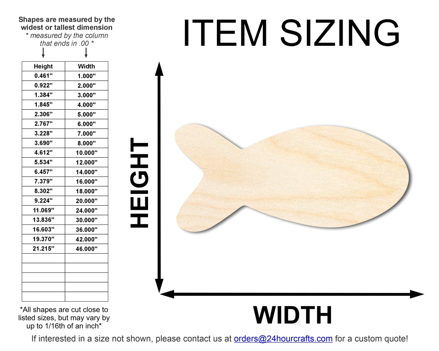 Unfinished Wood Fish Shape | JGrondz | DIY Craft Cutout | up to 46" DIY