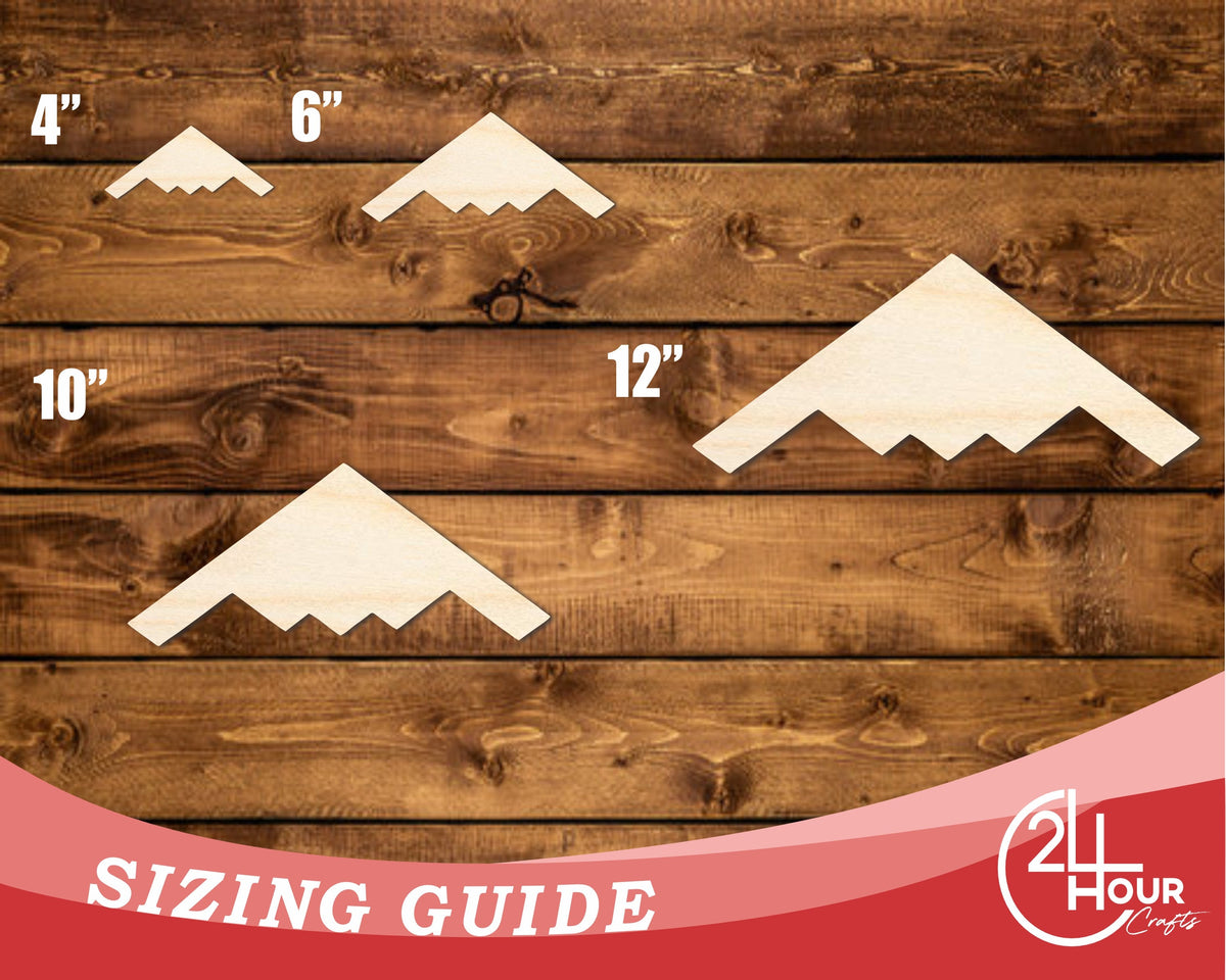 Unfinished Wood Stealth Bomber Shape | DIY Craft Cutout | up to 46" DIY