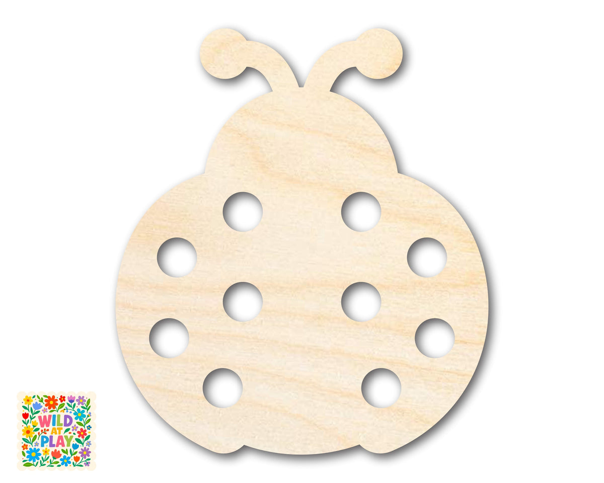 Unfinished Wood Simple Ladybug Shape | Wild at Play | DIY Craft Cutout | up to 6" DIY |