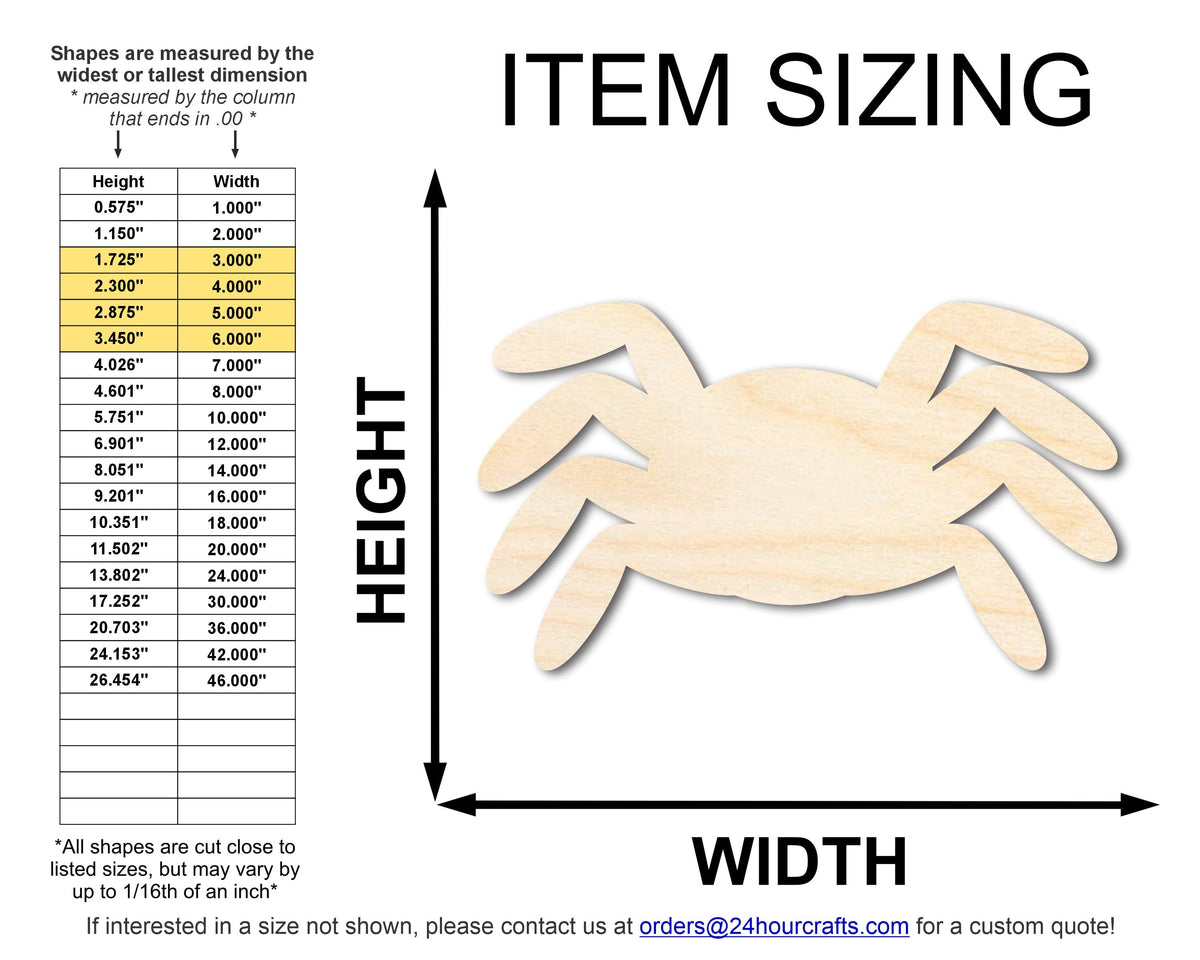 Unfinished Wood Simple Spider Shape | Wild at Play | DIY Craft Cutout | up to 6" DIY |