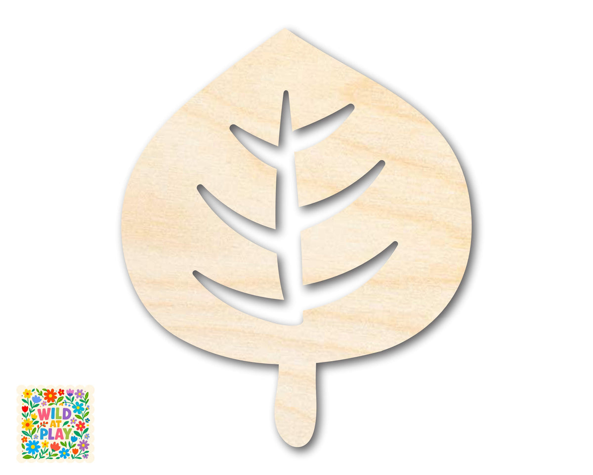 Unfinished Wood Simple Leaf Shape | Wild at Play | DIY Craft Cutout | up to 6" DIY |