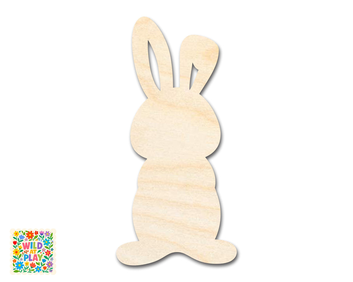Unfinished Wood Simple Bunny Shape | Wild at Play | DIY Craft Cutout | up to 6" DIY |